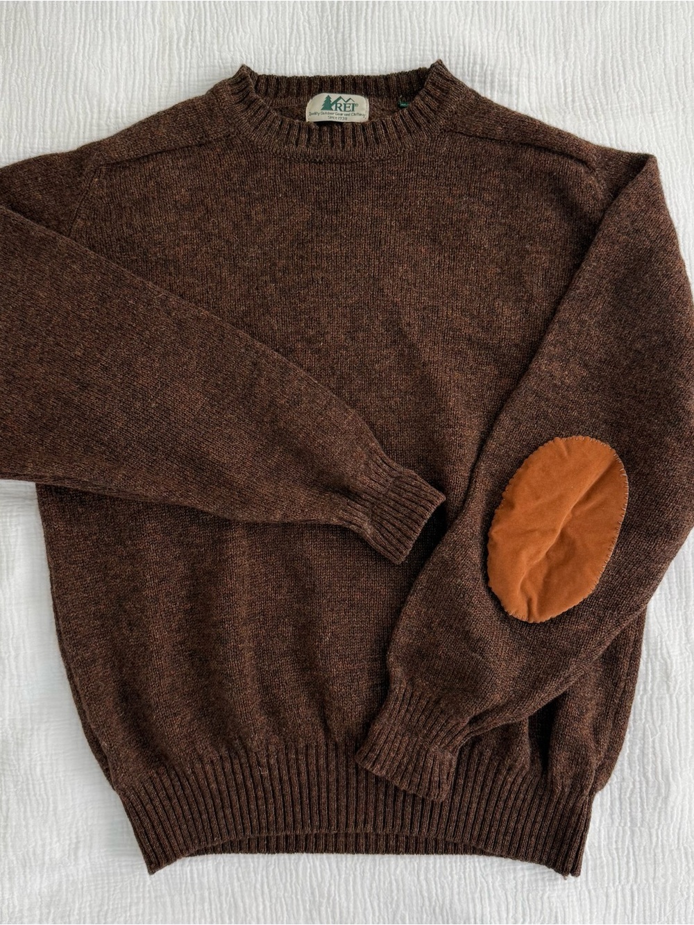 REI Vingage Brown Wool Crewneck Sweater